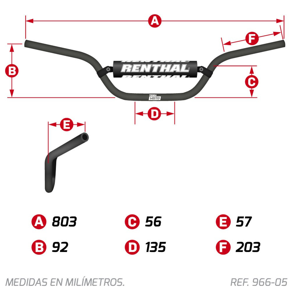 Manillar de 22mm. (WINDHAM/YZ-WR 97-01/03-04) RENTHAL