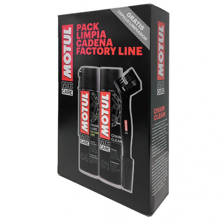 PACK LIMPIA CADENA FACTORY LINE MOTUL MC CARE C1 + C4