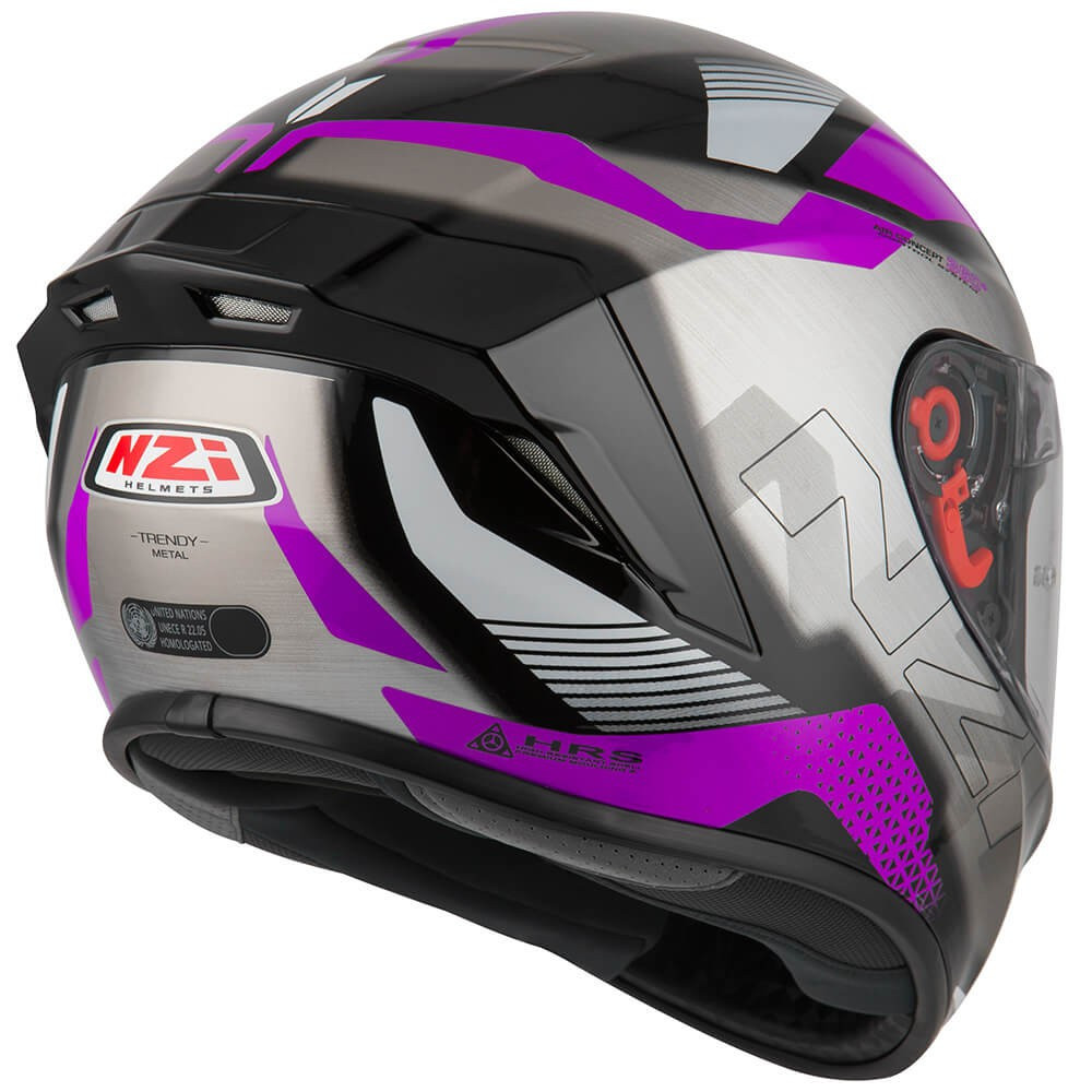 CASCO NZI METAL COLOR Negro/Lila TALLA