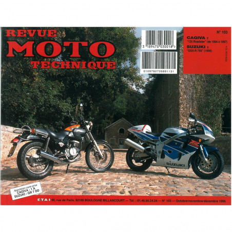 MANUAL REVUE MOTO TECHNIQUE CAGIVA 125 ROADSTER, SUZUKI GSX-R750