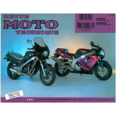 MANUAL REVUE MOTO TECHNIQUE HONDA NTV650, YAMAHA YZF750R