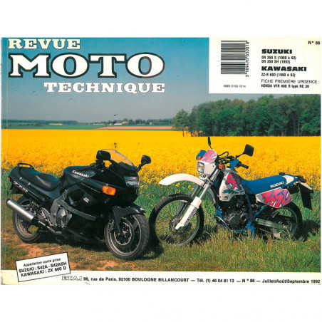 MANUAL REVUE MOTO TECHNIQUE SUZUKI DR350, KAWASAKI ZZ-R 600