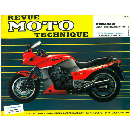 MANUAL REVUE MOTO TECHNIQUE KAWASAKI NINJA 750/900