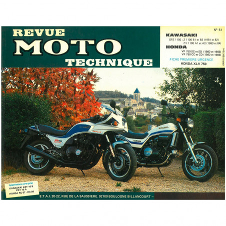 MANUAL REVUE MOTO TECHNIQUE KAWASAKI GPZ1100, HONDA VF750