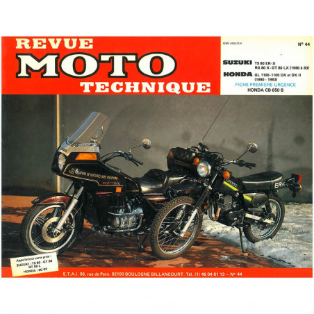 MANUAL REVUE MOTO TECHNIQUE SUZUKI TS80/RG80, HONDA GL1100
