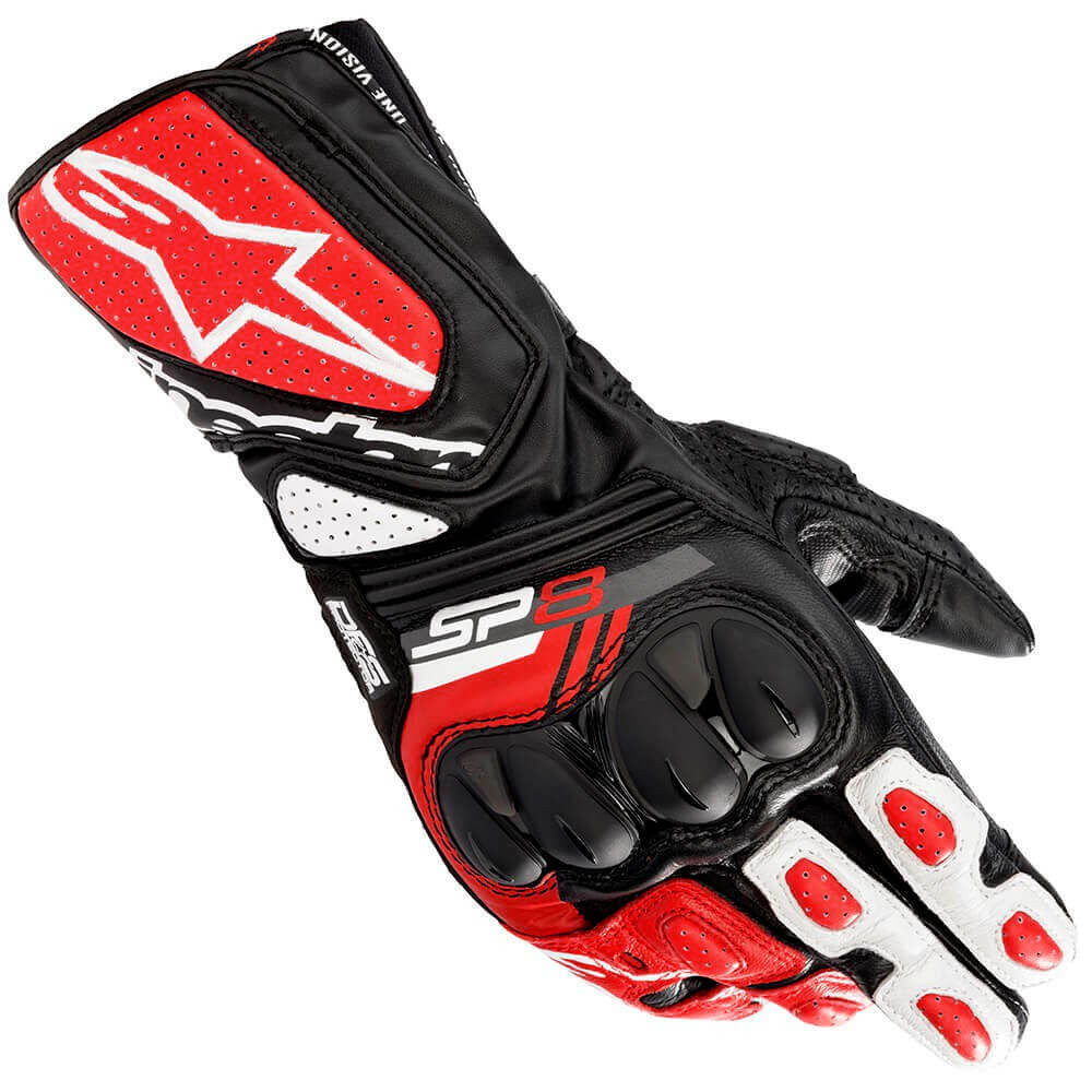 bala Poesía oler GUANTES ALPINESTARS SP-8 V3 COLOR Negro/Blanco/Rojo TALLA M