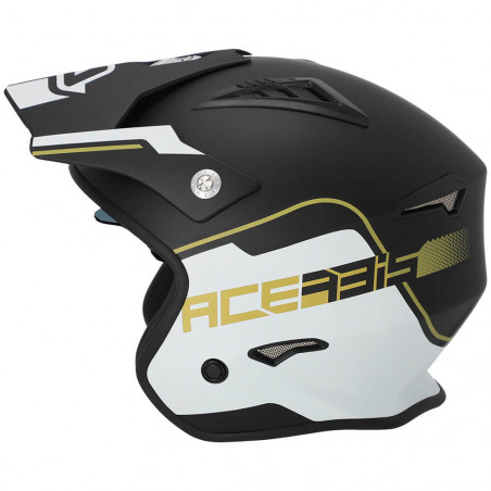 simbólico Seguir Afilar CASCO ACERBIS JET ARIA GRAFFIX COLOR Negro/Oro TALLA M