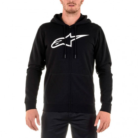 SUDADERA ALPINESTARS II ZIP HOODIE COLOR Negro/Blanco TALLA M