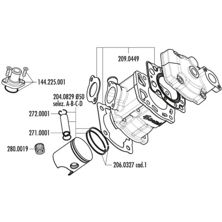 EQUIPO MOTOR POLINI Ø50 DERBI SENDA