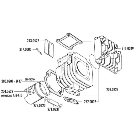 EQUIPO MOTOR POLINI Ø47 MINARELLI VERTICAL