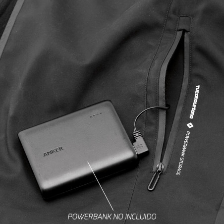 Chaleco calefactable hombres mujeres. Powerbank GRATIS - Gris/Negro